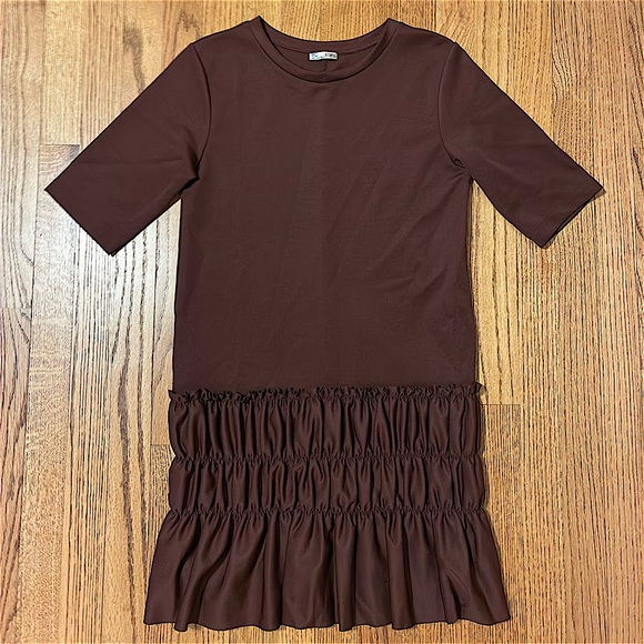 Zara Other - Zara Brown Ruched Sheath Dress Casual